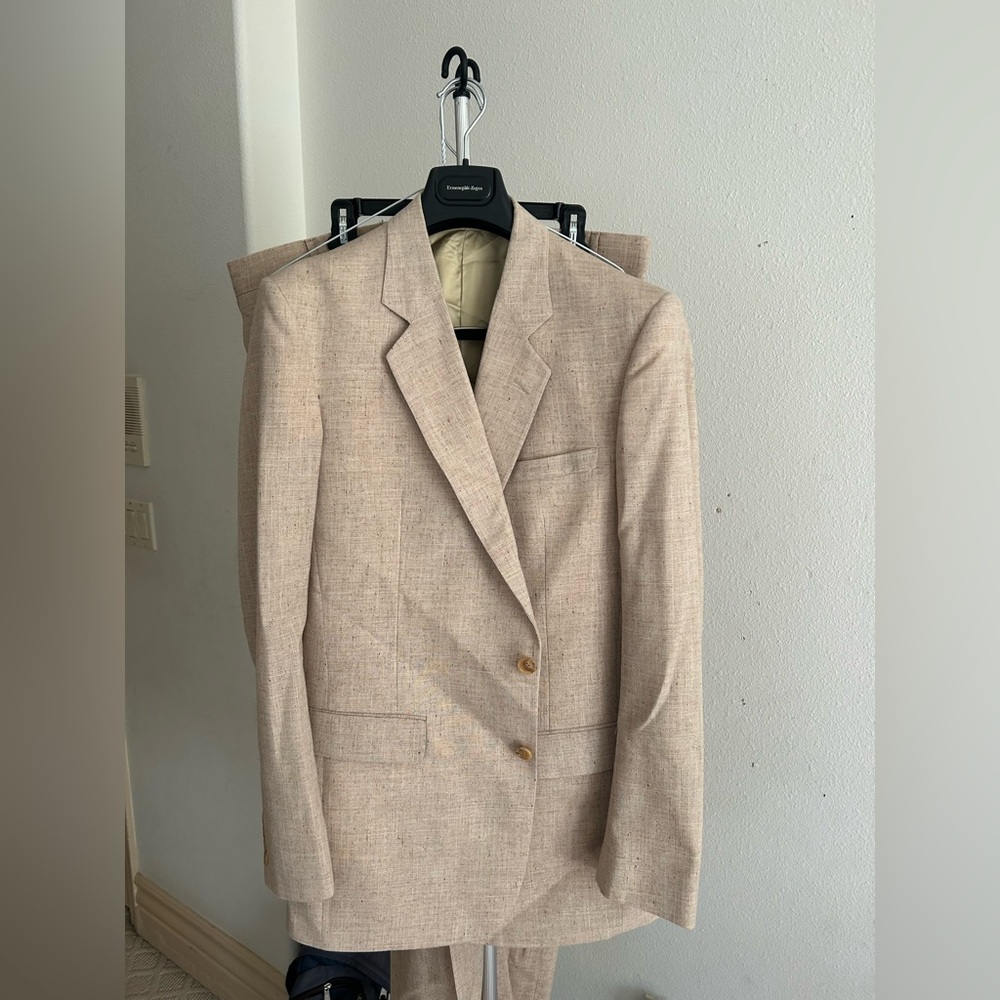 PIERRE CARDIN - beige suit, includes blazer, vest, and pants